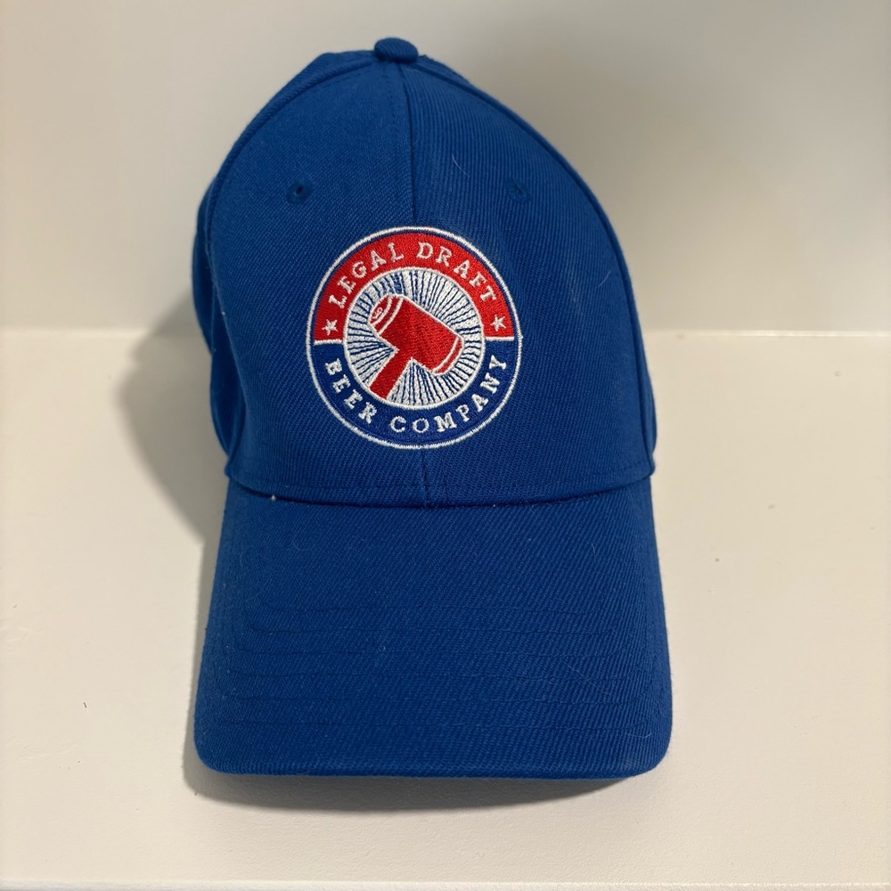 One Sz Royal Blue Baseball Cap W/ Legal Draft Stitched Logo & Adjustable Strap